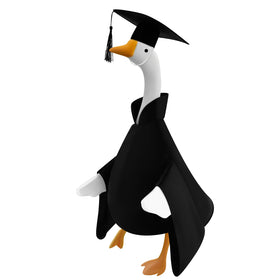 Cosblank graduation goose outfit for 23-inch statue enhances yard decor with festive flair.
