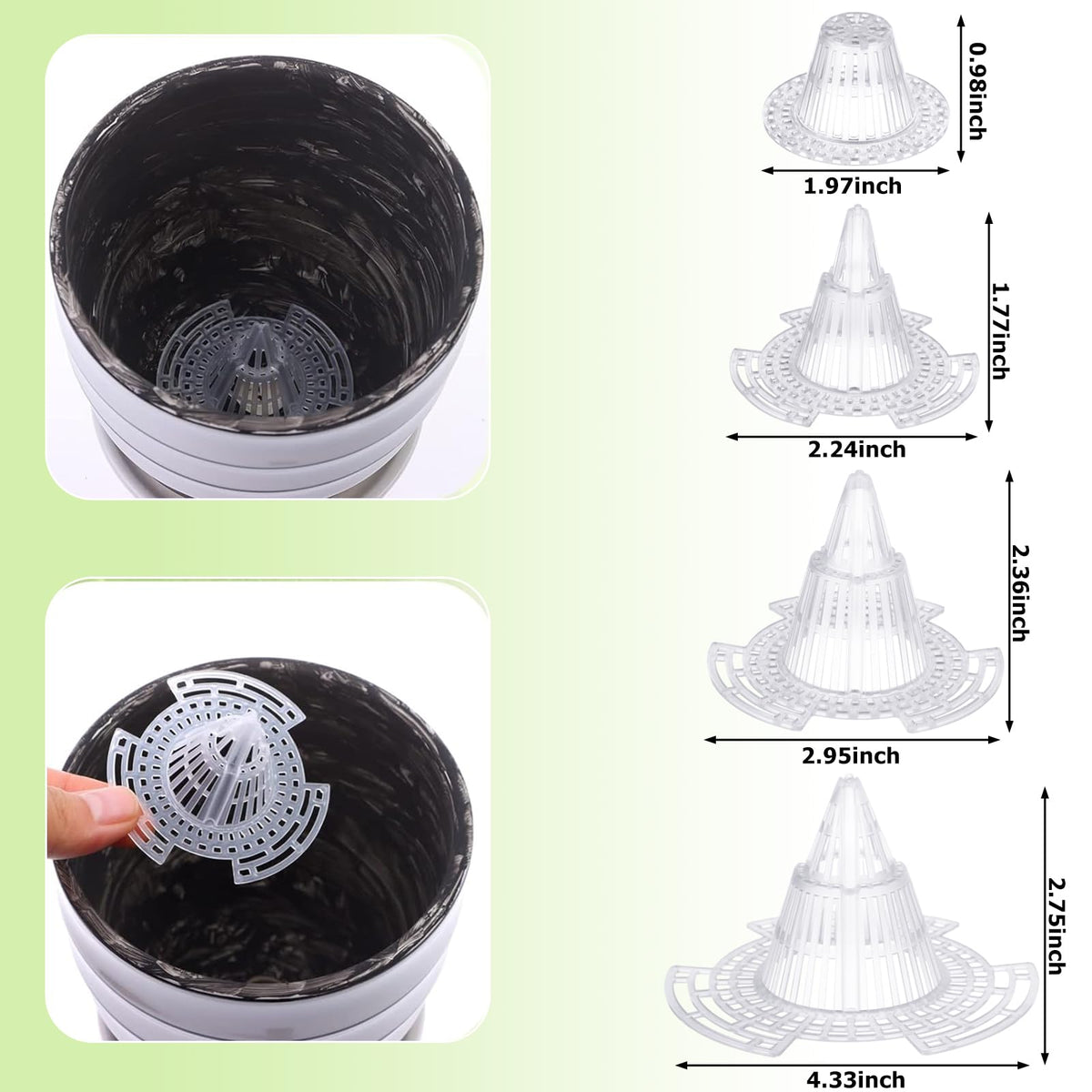 CoscosX pot hole mesh pad in four sizes enhances soil containment and airflow.