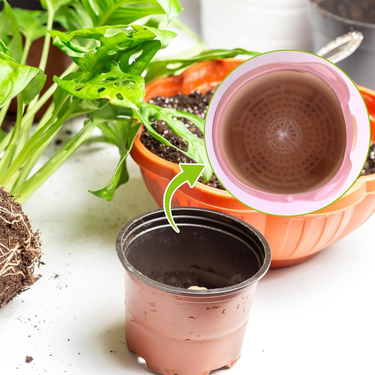 CoscosX keeps soil from leaking through pot holes and protects decks.
