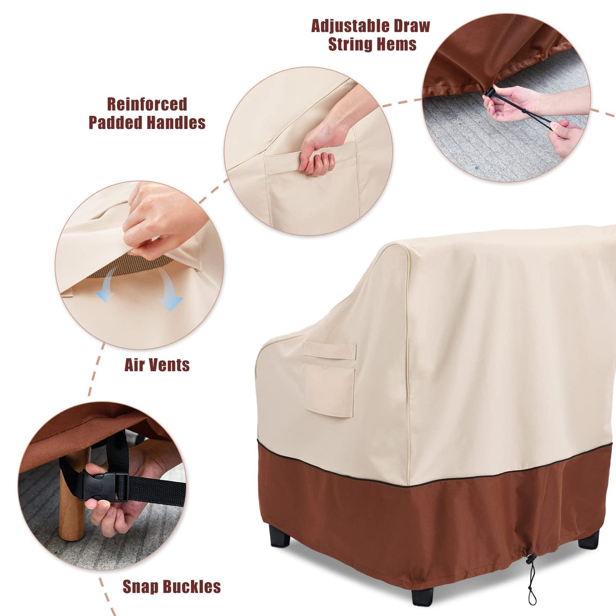 COSFLY cover with adjustable straps keeps chair secure in wind