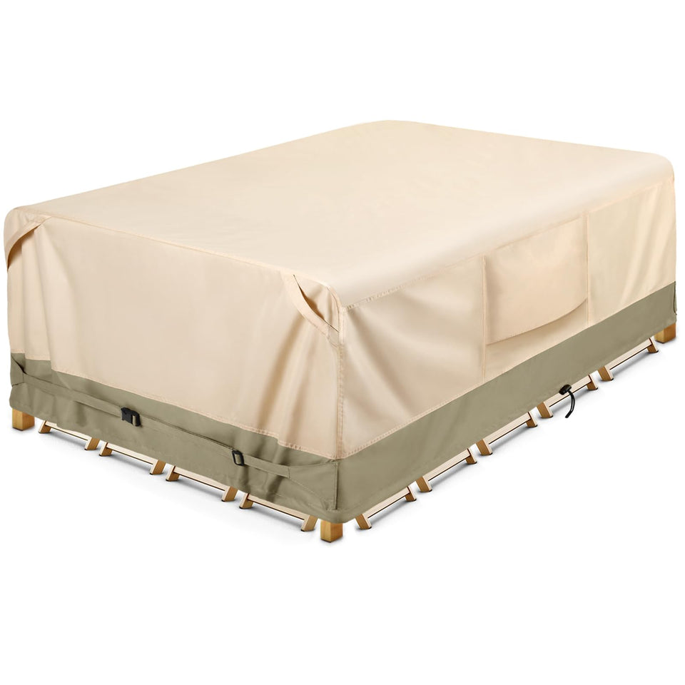 COSFLY heavy-duty cover on rectangular table on patio offering weather protection