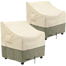 COSFLY outdoor chair cover, front view, waterproof protection for rain and sun.