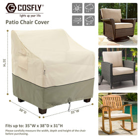 COSFLY chair cover, side view, 2-pack, fits deep seats securely.