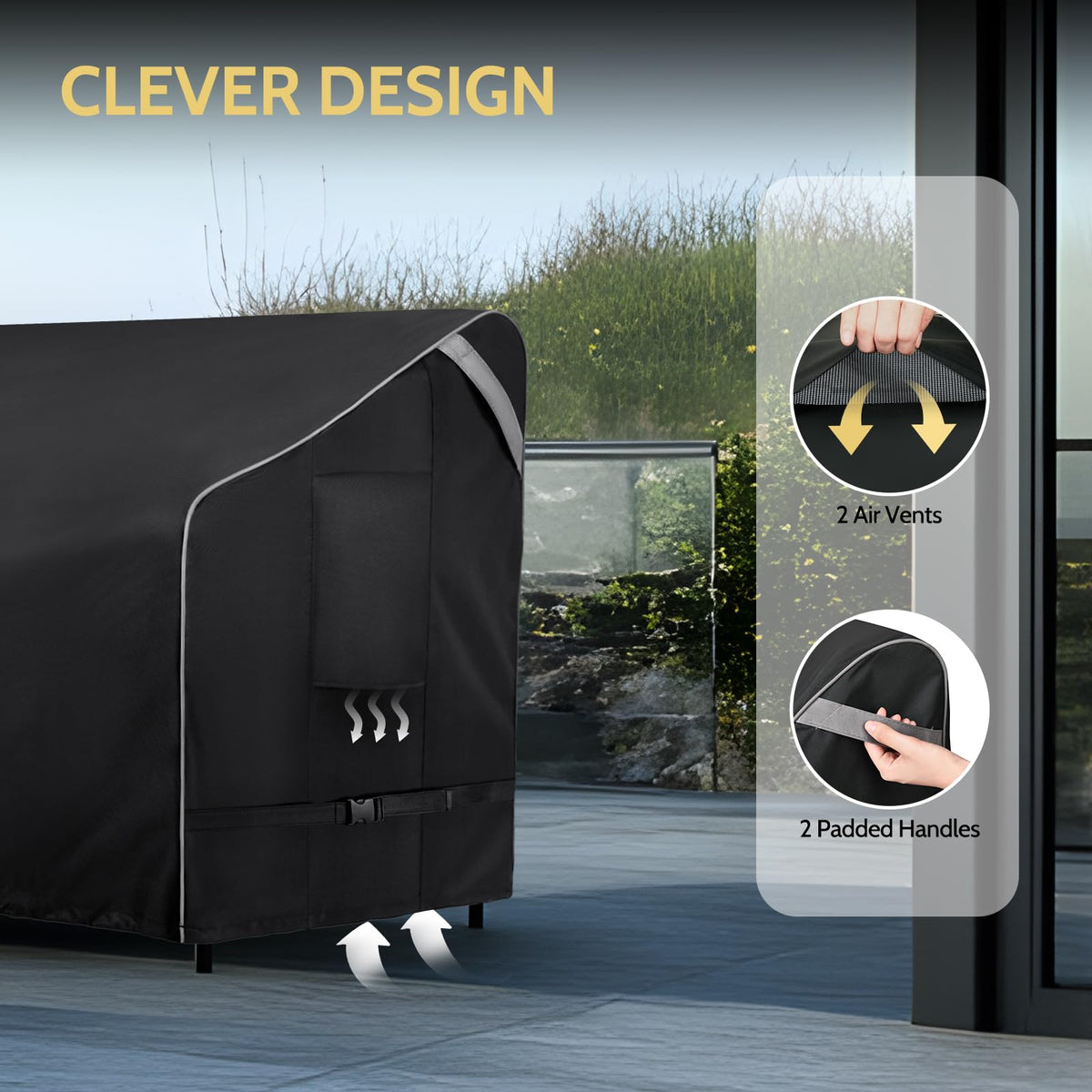 COSFLY wind-proof straps keep the cover in place during gusts.