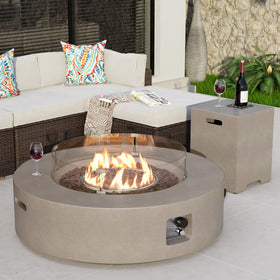 COSIEST 2-piece outdoor firepit table set shown assembled outdoors for cozy gatherings