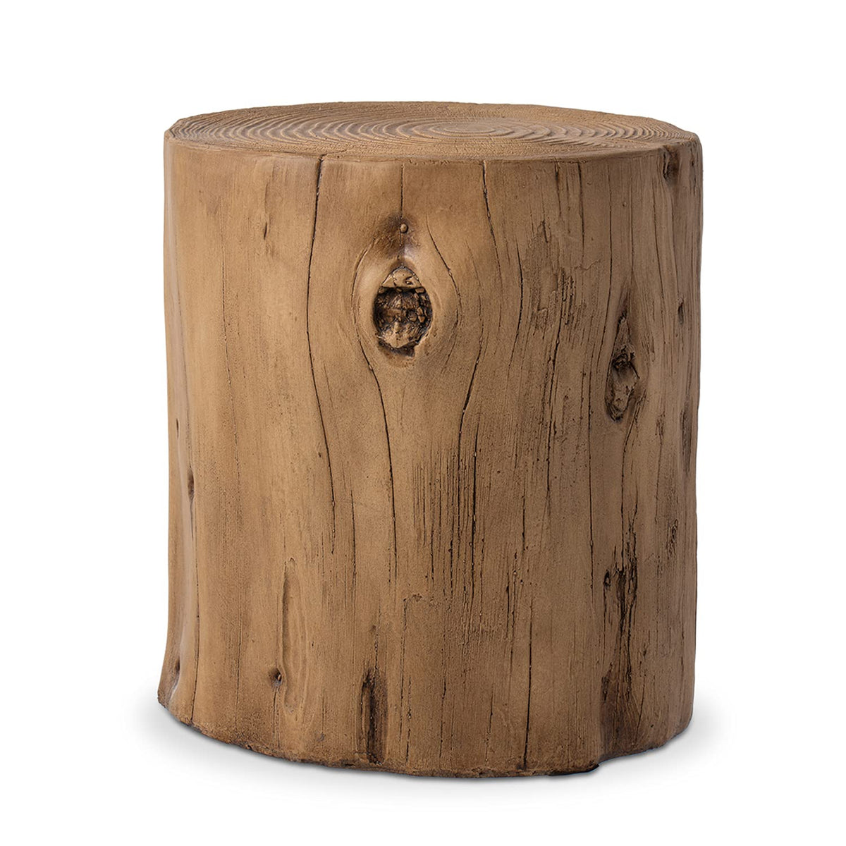 COSIEST Outdoor End Table in light oak faux wood with warm finish