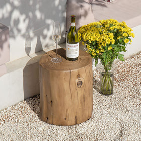 COSIEST end table doubles as ottoman or plant stand for decks and patios