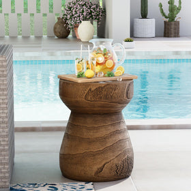 COSIEST versatile-use piece serves as end table, plant stand, or chessboard.