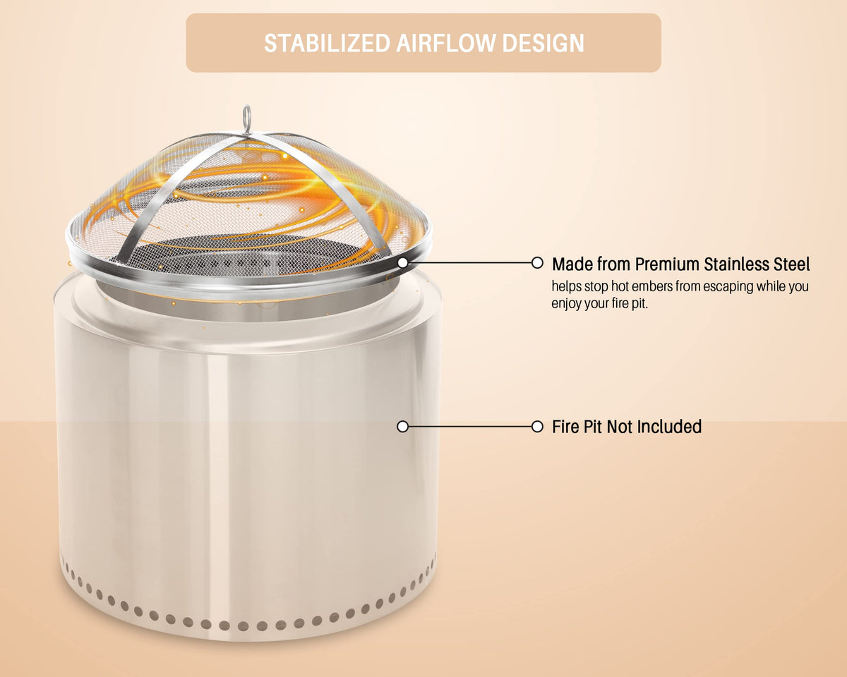 COSPARX protective shield stops hot embers from escaping around the pit.