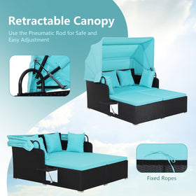 COSTWAY wicker daybed frame provides durable, rustproof garden seating
