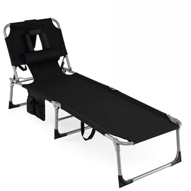 Costway tanning chair with face hole offers ergonomic sunbathing and hands-free reading sessions