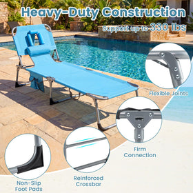 Costway tanning chair is lightweight and portable for travel.