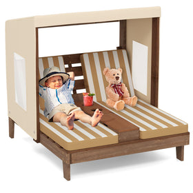 Costzon kids lounge chair with canopy provides shaded outdoor seating for friends