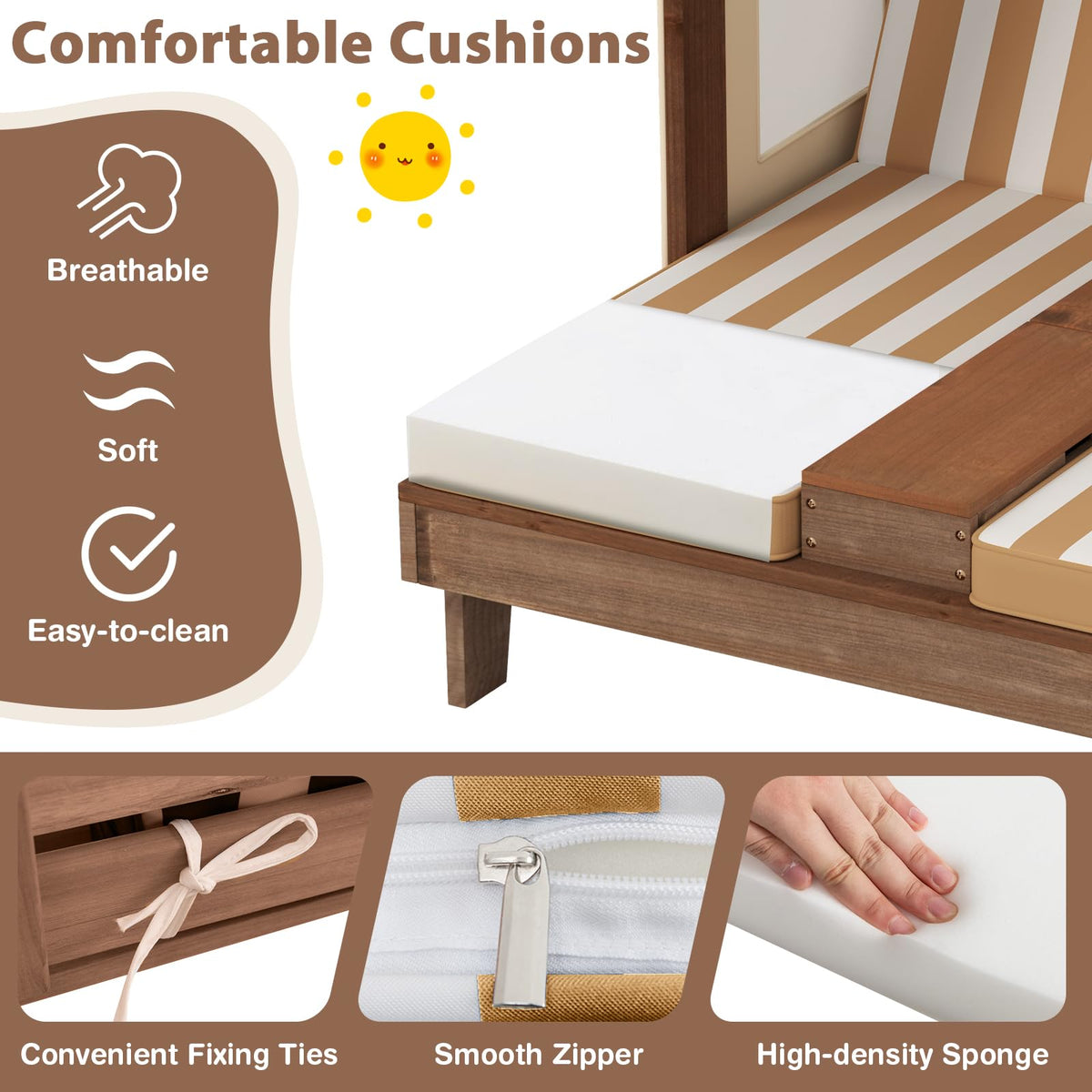 Costzon kid-friendly patio furniture with cup holders keeps drinks within reach