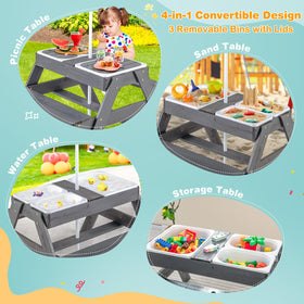 Costzon sand and water table with 3 removable bins for versatile play