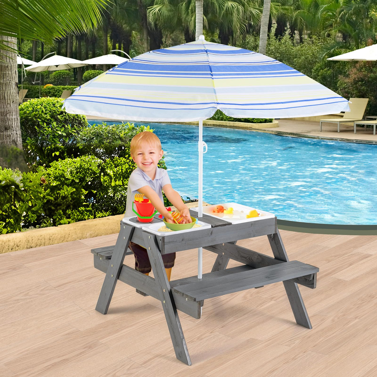Costzon splinter-free rounded edges protect active kids during meals