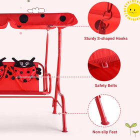 Costzon two-seat swing with safety belts for secure seating