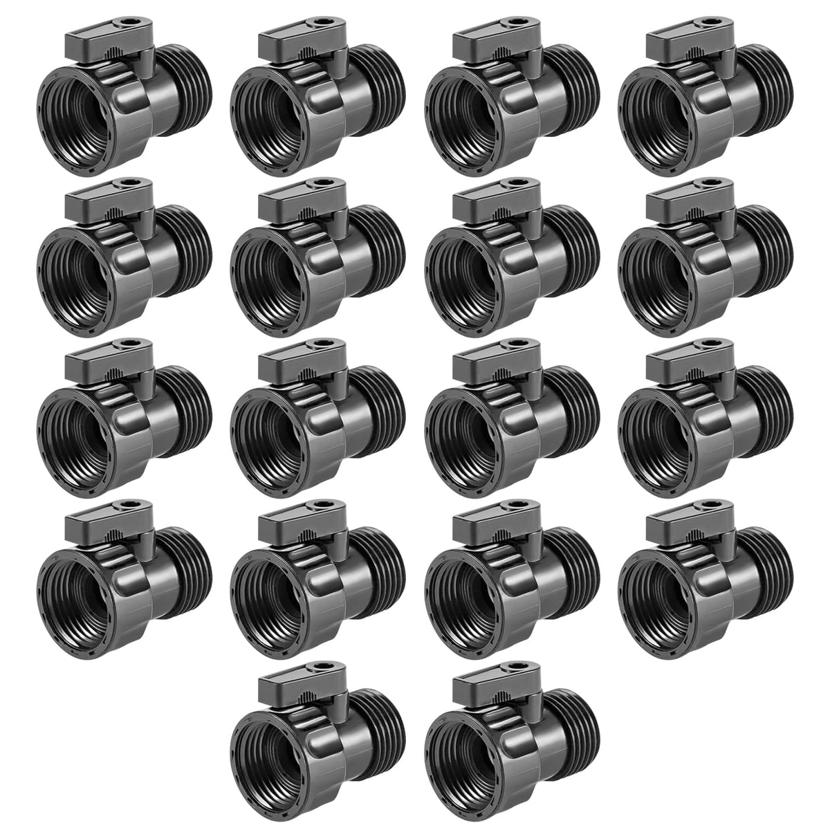 Cosweet 18-pack valves with a secure 3/4-inch hose connection for reliable watering control.