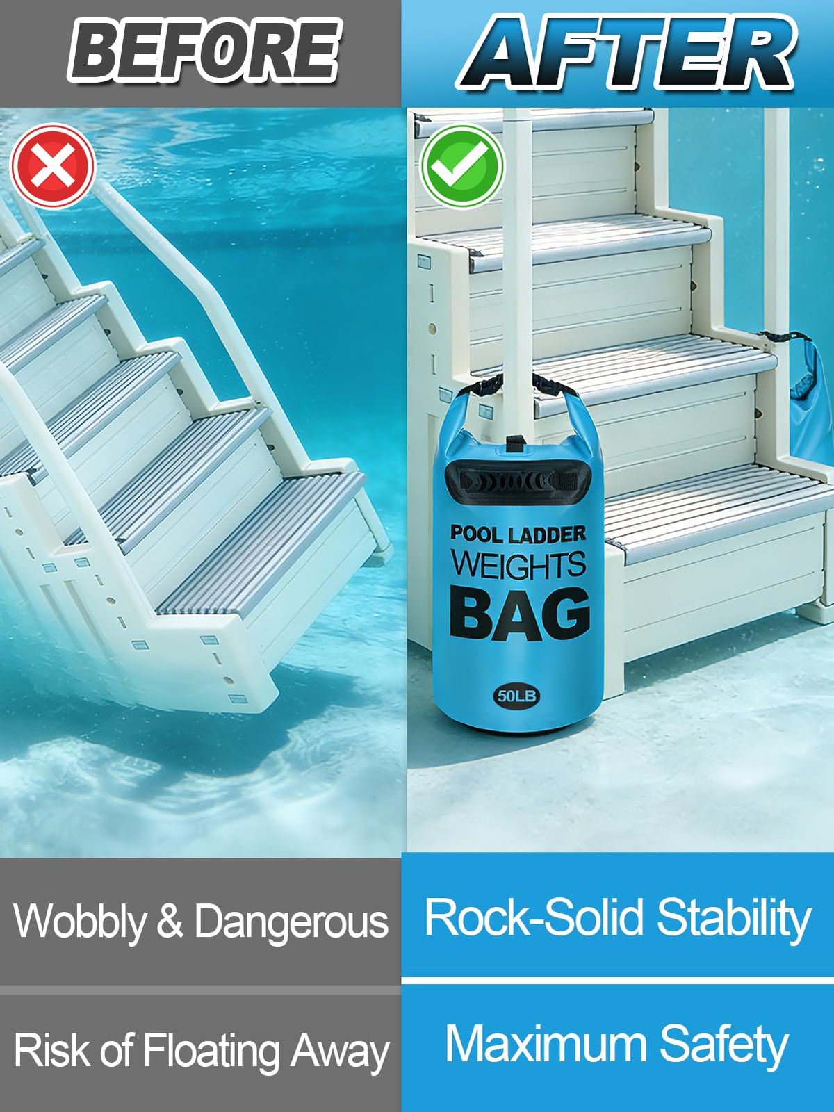Cosweet bags fold flat when empty for compact off-season storage.