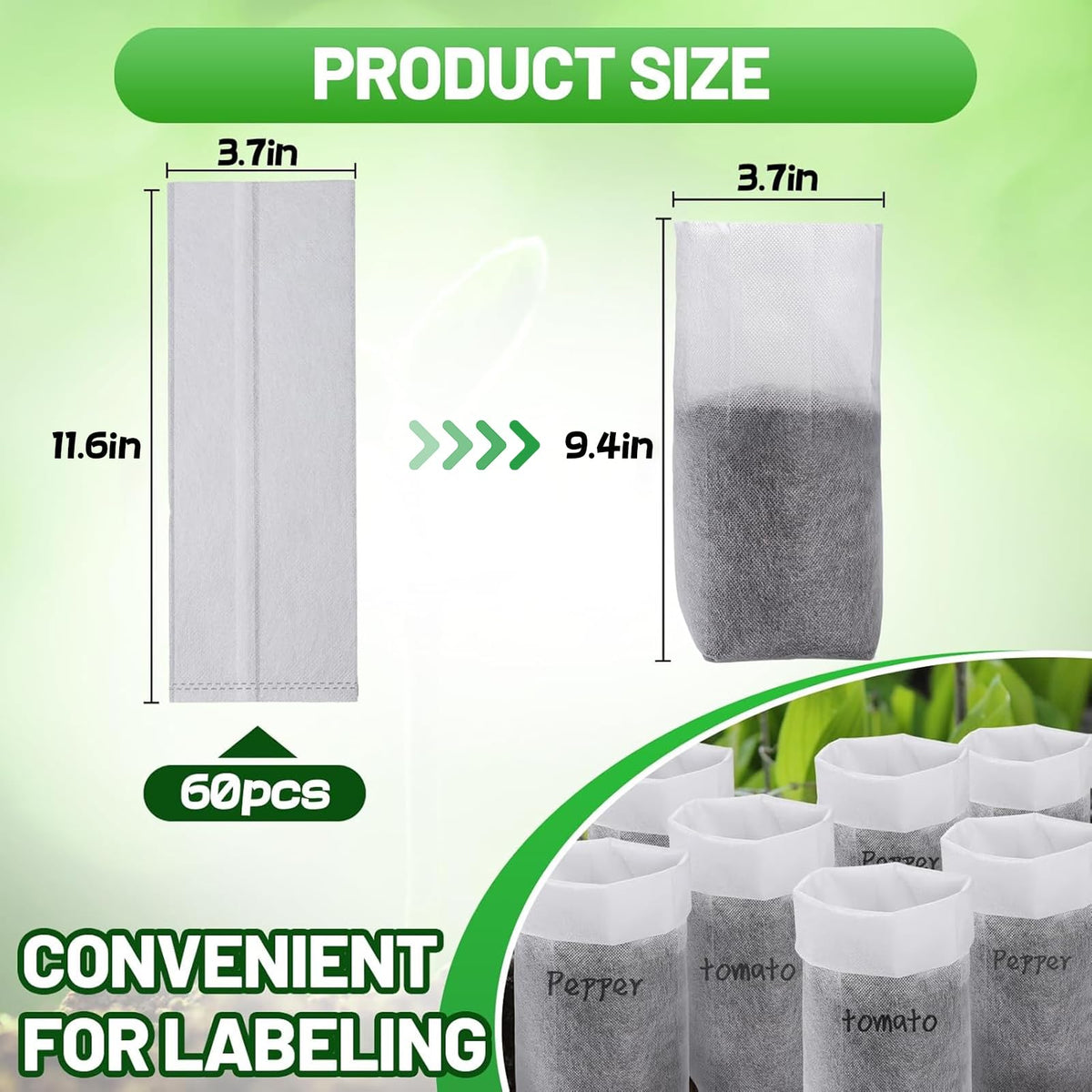 Cosweet grow bag inner surface smooth for easy transplanting