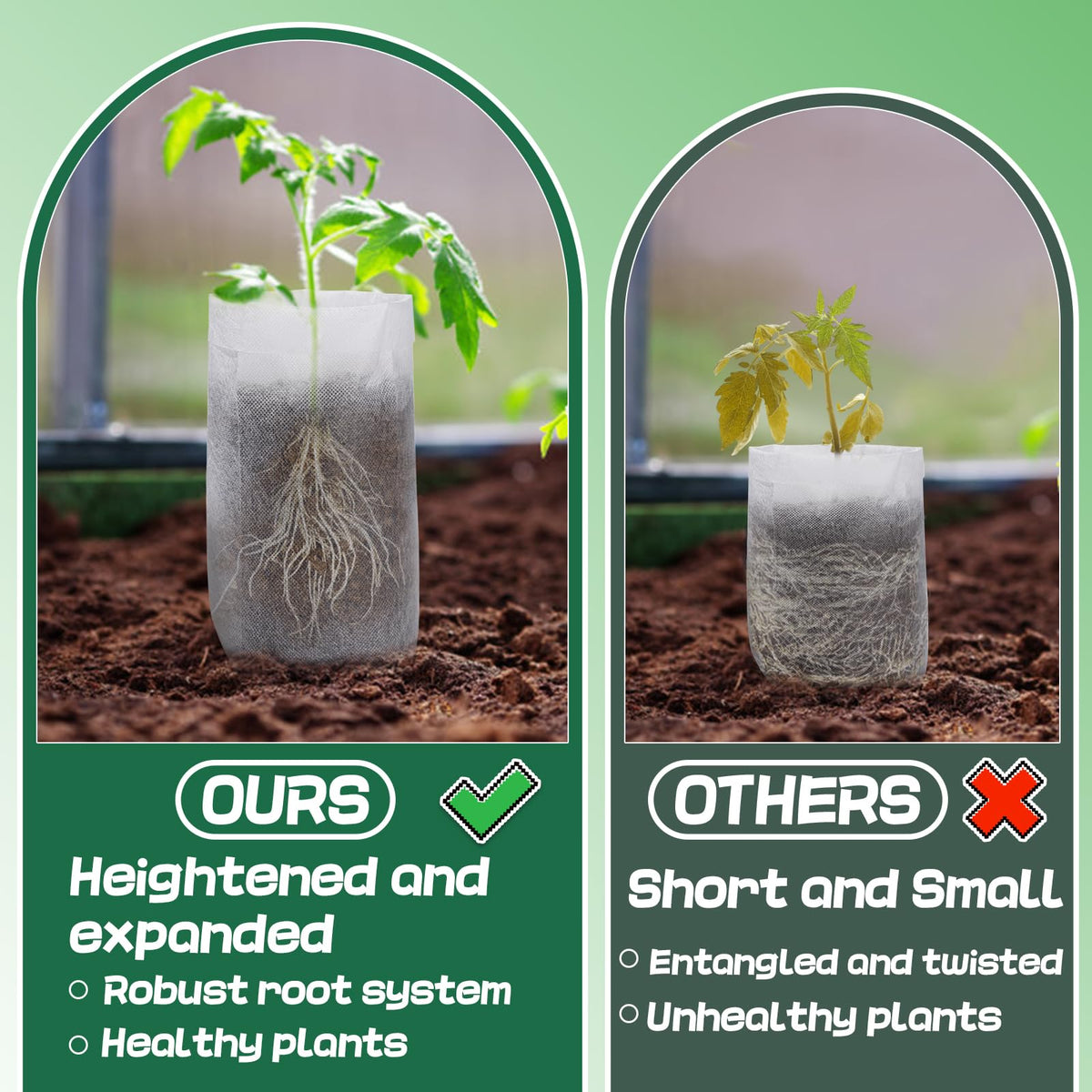 Cosweet non-woven planting pots with breathable holes for healthy airflow
