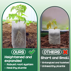 Cosweet nonwoven biodegradable pot close-up highlights safe eco-friendly material for gardening.