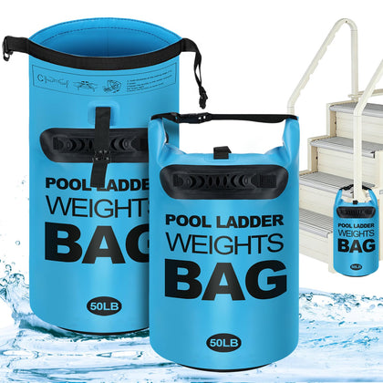 Cosweet pool ladder weights with open top for fast filling and spill prevention.