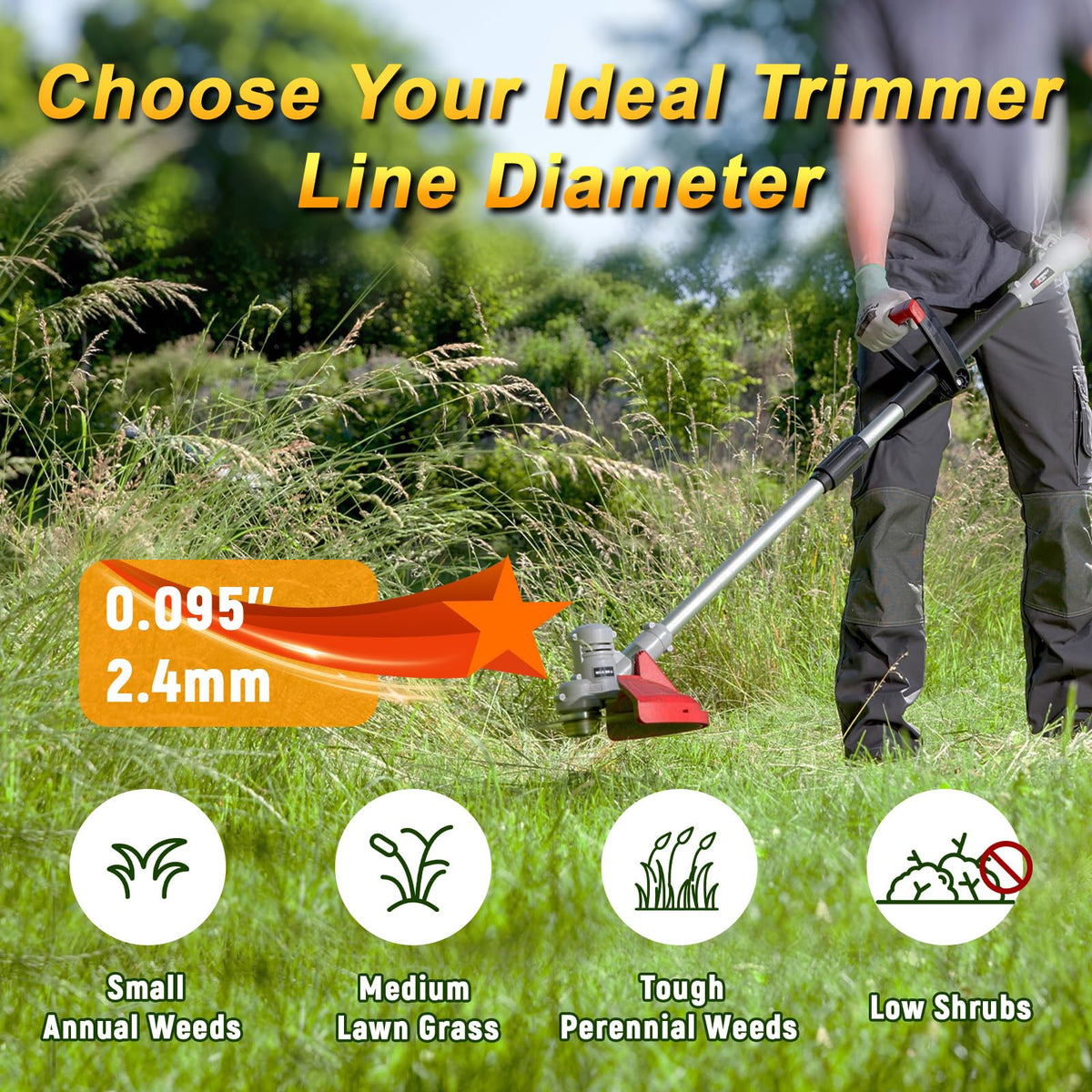 COSY GARDEN TOOLS easy-replacement line enables quick spool swaps