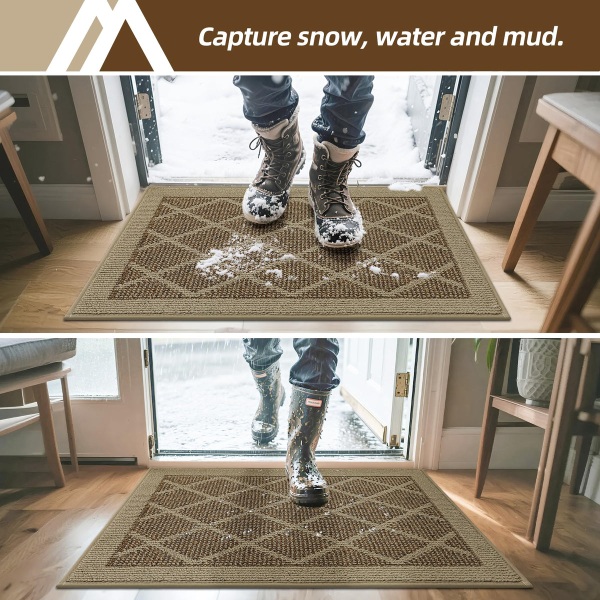 COSY HOMEER absorbent surface traps moisture and dirt from shoes.