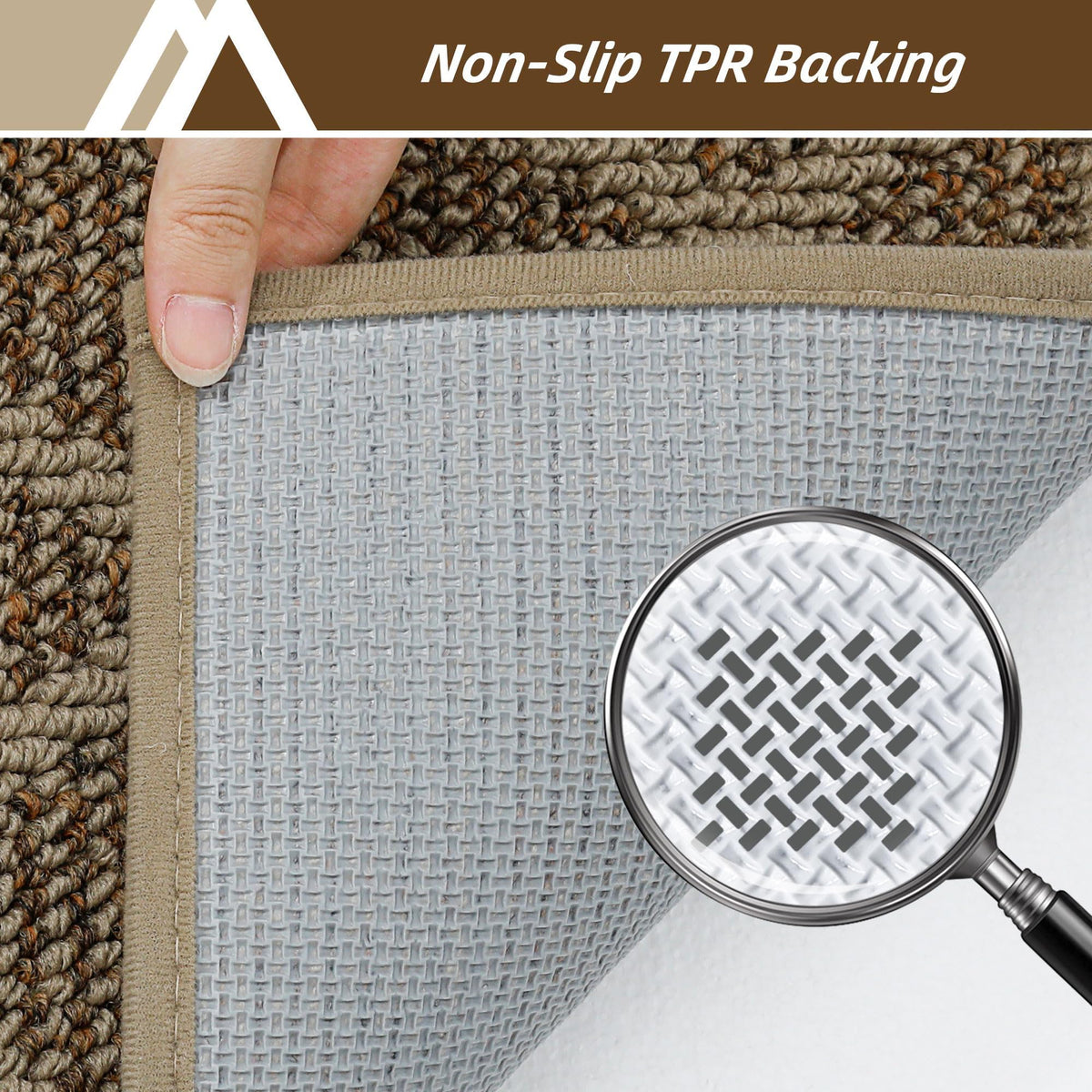 COSY HOMEER TPR backing detail highlighting non-slip grip.