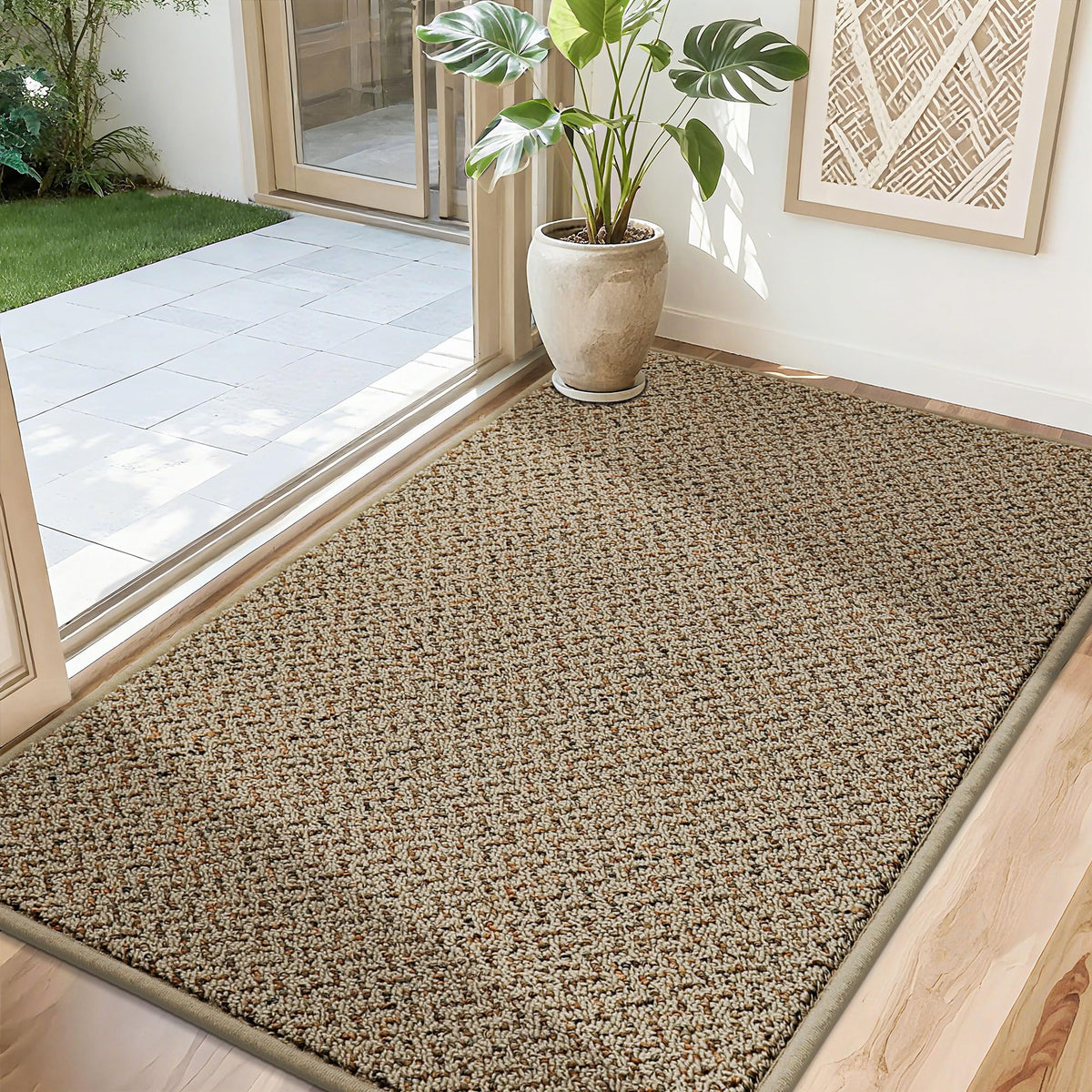 COSY HOMEER 32x48 door mat absorbs moisture and traps dirt at the entry.