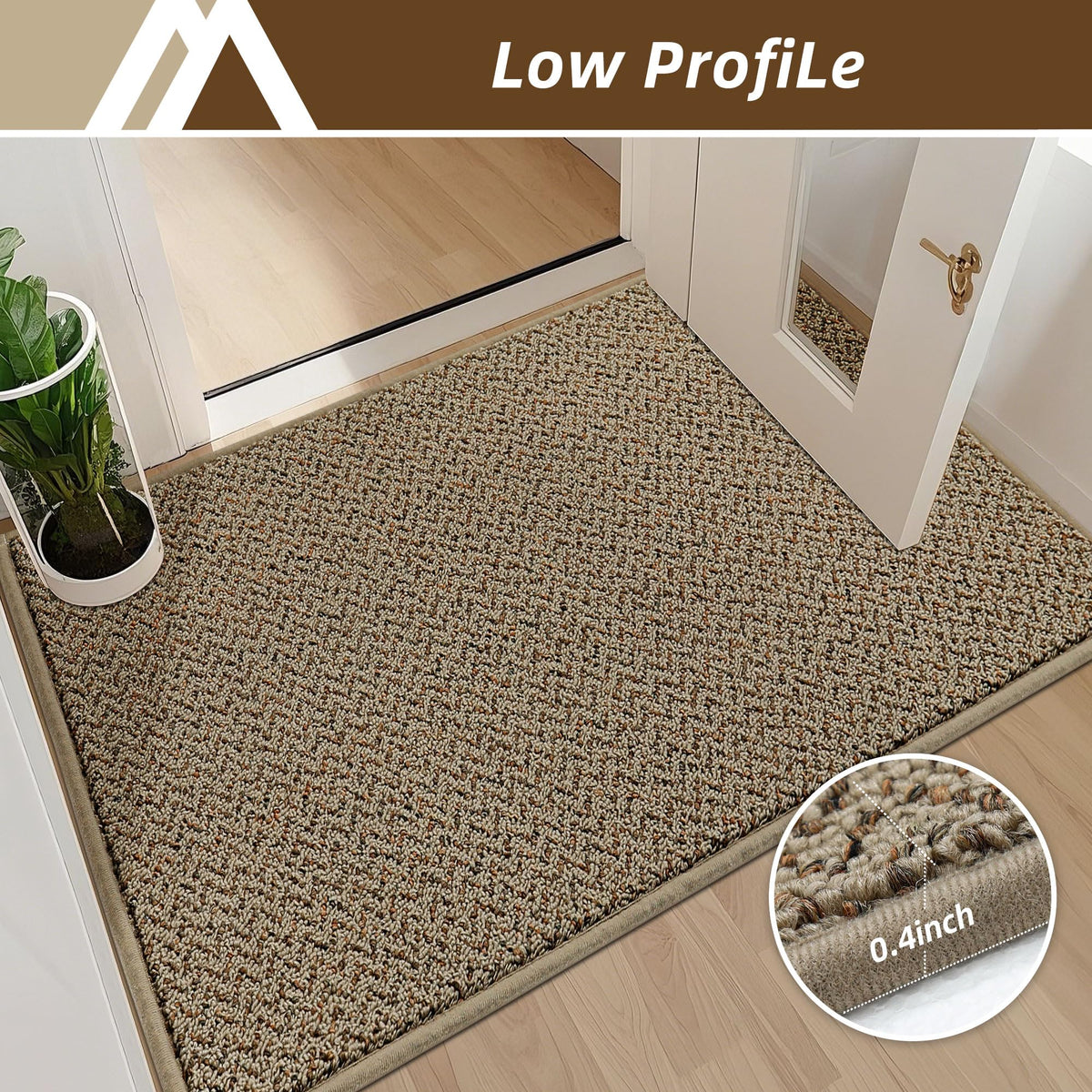 COSY HOMEER dirt-trapper weave captures debris before entering.