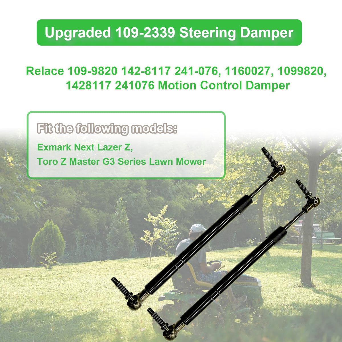 Cotisda steering damper on Toro Z Master G3, compatible and easy to install
