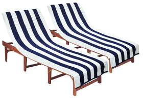 COTTON CRAFT Beach Lounge Chair Cover 2-pack protects chairs and simplifies rotation on pool days.