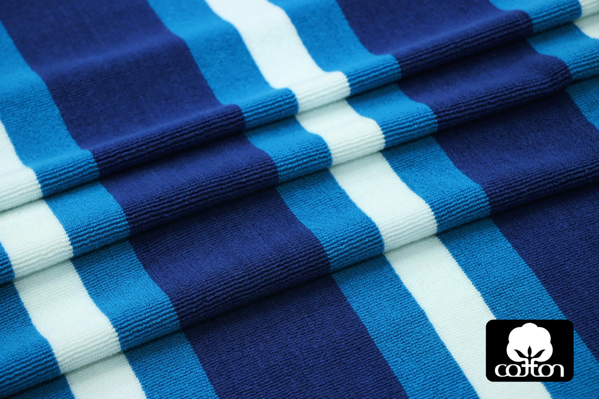 Blue and white stripe pattern adds coastal style to any chair.