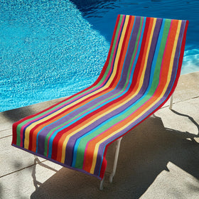 COTTON CRAFT dobby terry knit adds plush softness for sunbathing.