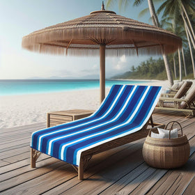 Cotton Craft dobby terry towel chair cover with seven-inch pocket stays secure.