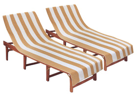 COTTON CRAFT pool lounge chair cover in cabana stripe, two-pack for durable sun-ready lounging