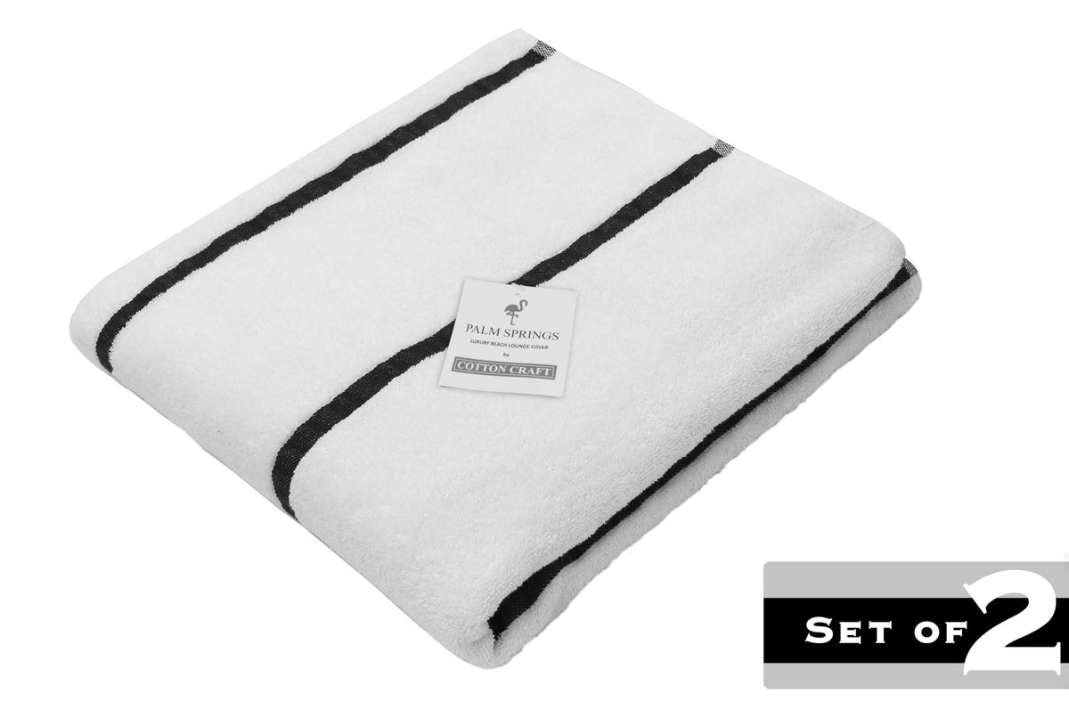 COTTON CRAFT pool lounge chair cover pocket detail showing secure 7-inch pocket.