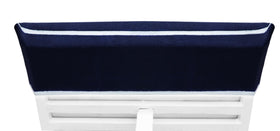 COTTON CRAFT blue stripes closeup showing resort-style aesthetic