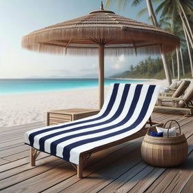 COTTON CRAFT waffle weave texture adds plush softness for poolside lounging.