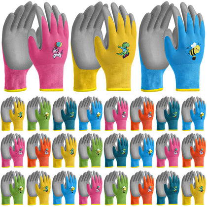 Cotwinter kids gardening gloves pink unicorn pattern for safe, fun gardening activities.