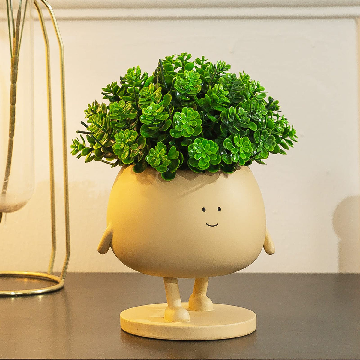 COTYNI Succulent Pots featuring a cute face design for cozy home decor.