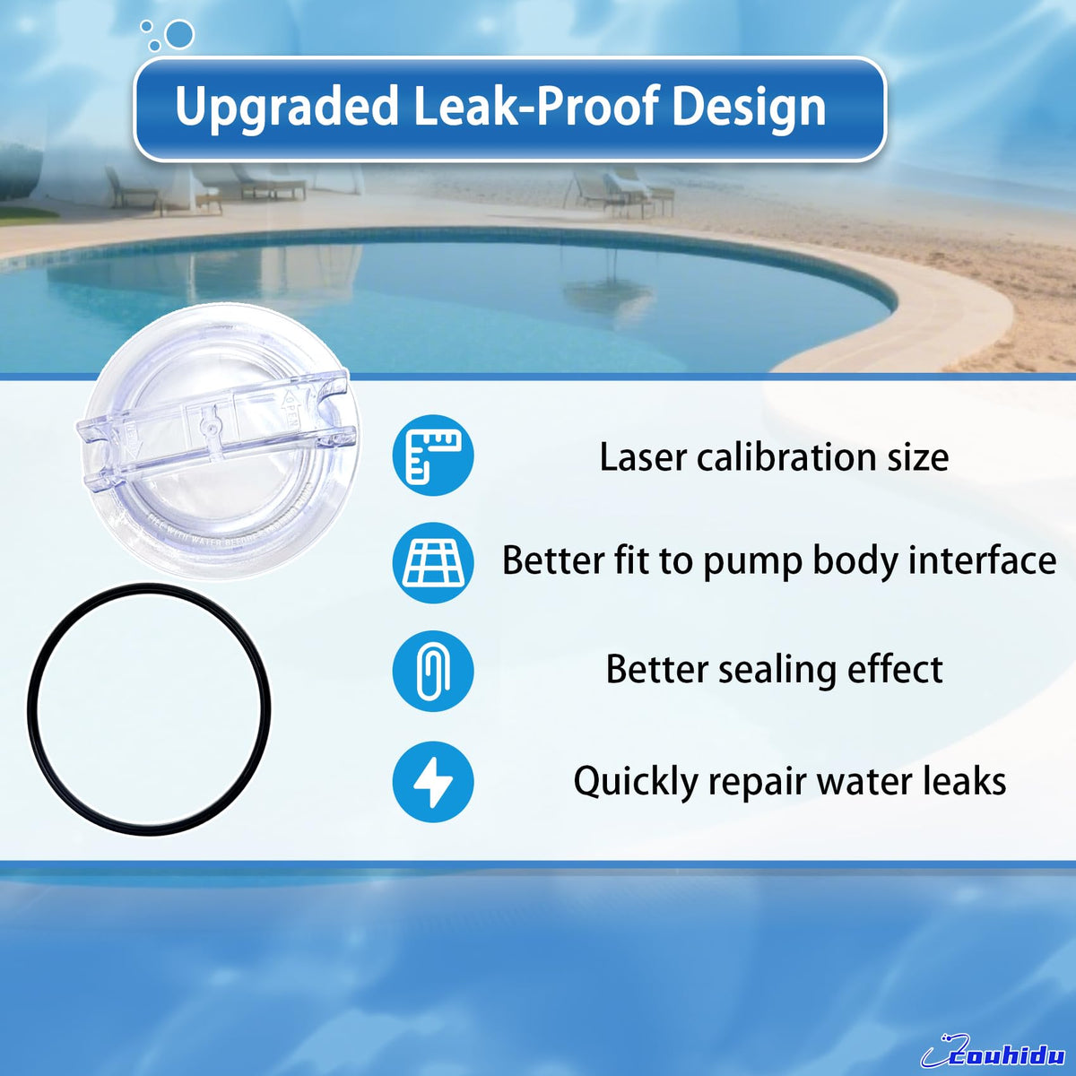 Hayward Super II compatible cover from Couhidu supports smooth pump operation