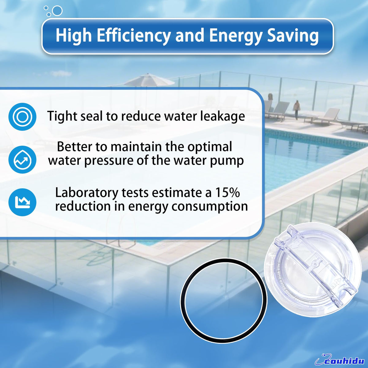 Leak-proof lid design reduces water loss during pool cycles