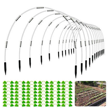 Coumavin 8ft rust-free fiberglass garden hoops provide durable plant support in all weather.