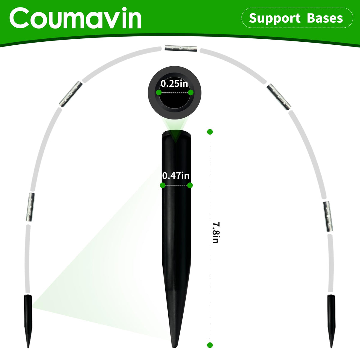 Coumavin connectors for hoops enable quick, tool-free assembly of custom tunnels.