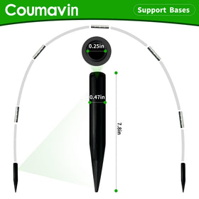 Coumavin connectors for hoops enable quick, tool-free assembly of custom tunnels.