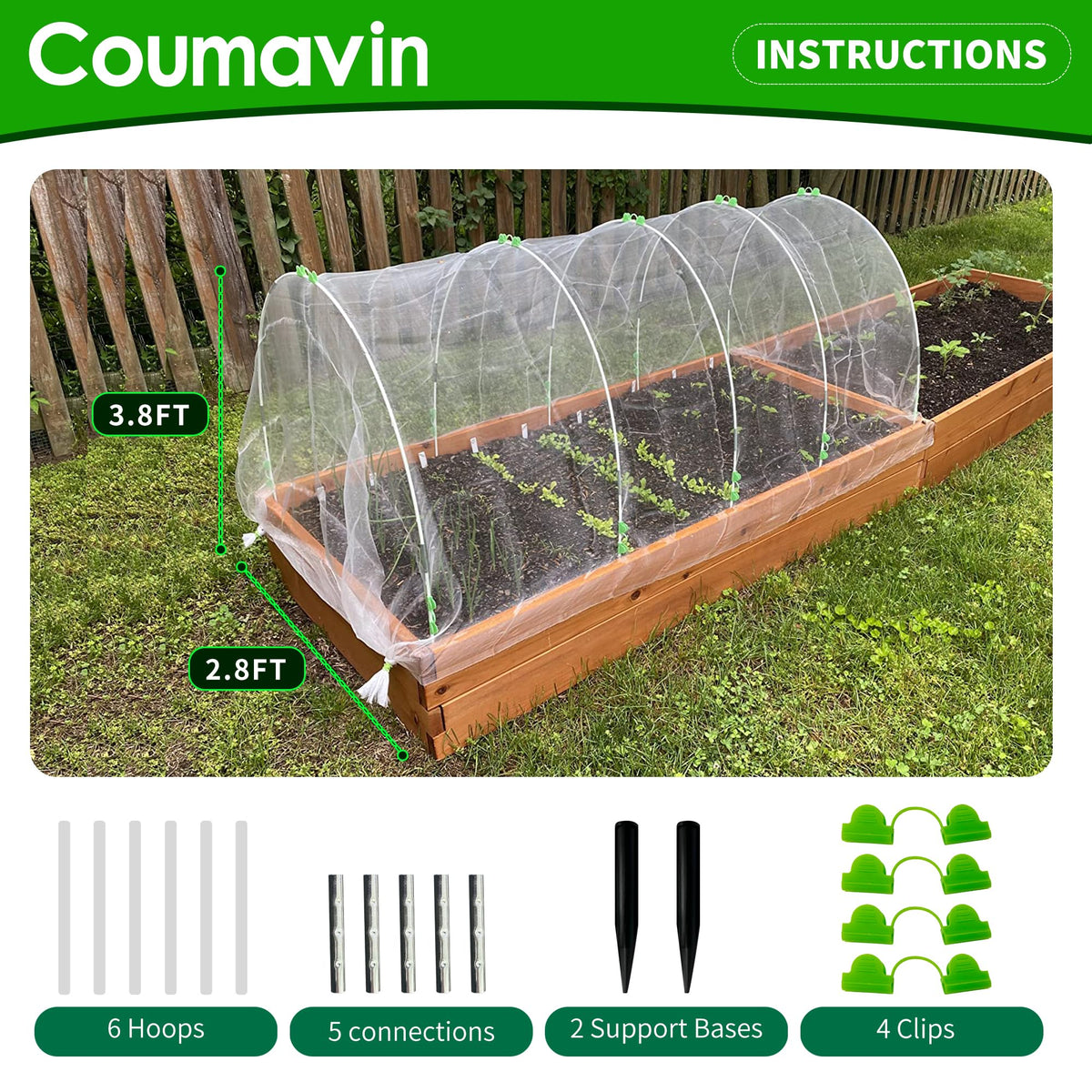 Coumavin tool-free assembly demonstrates easy setup for different bed sizes.