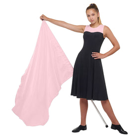 Cousin's Concert Attire curved rectangle color guard flag ready for spins and practice.